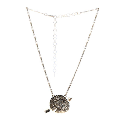 Chanel Crystal Heart Arrow Short Necklace Gold 3 of 5