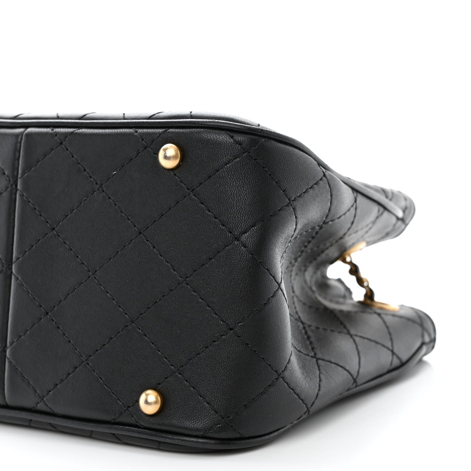 Chanel Calfskin Stitched Small Egyptian Amulet Drawstring Bag Black 10 of 12
