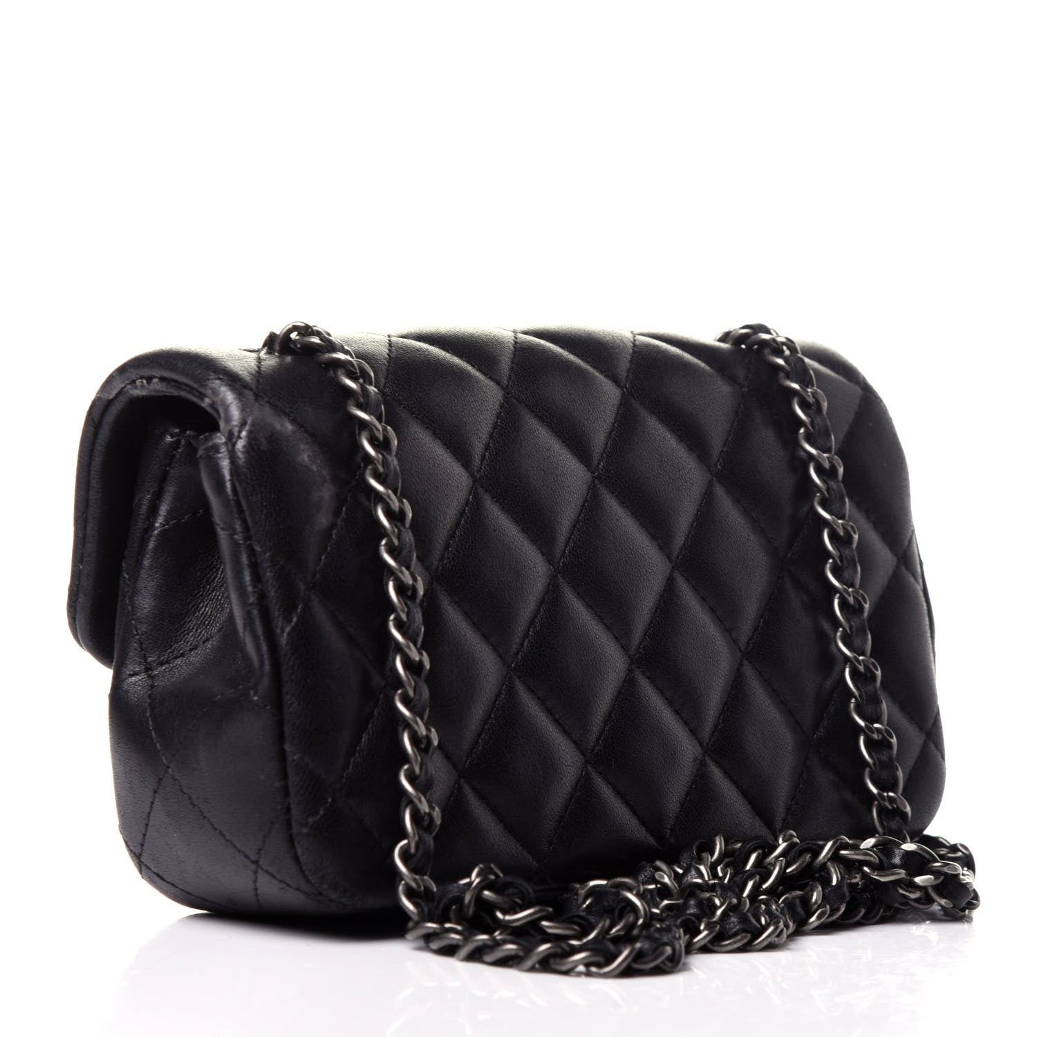 Chanel Lambskin Quilted Extra Mini Rectangular Flap Black 3 of 14