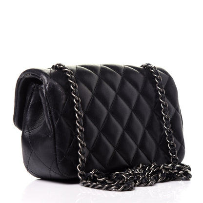Chanel Lambskin Quilted Extra Mini Rectangular Flap Black 3 of 14