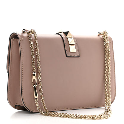 Valentino Garavani Vitello Medium Glam Lock Rockstud Flap Poudre 3 of 9