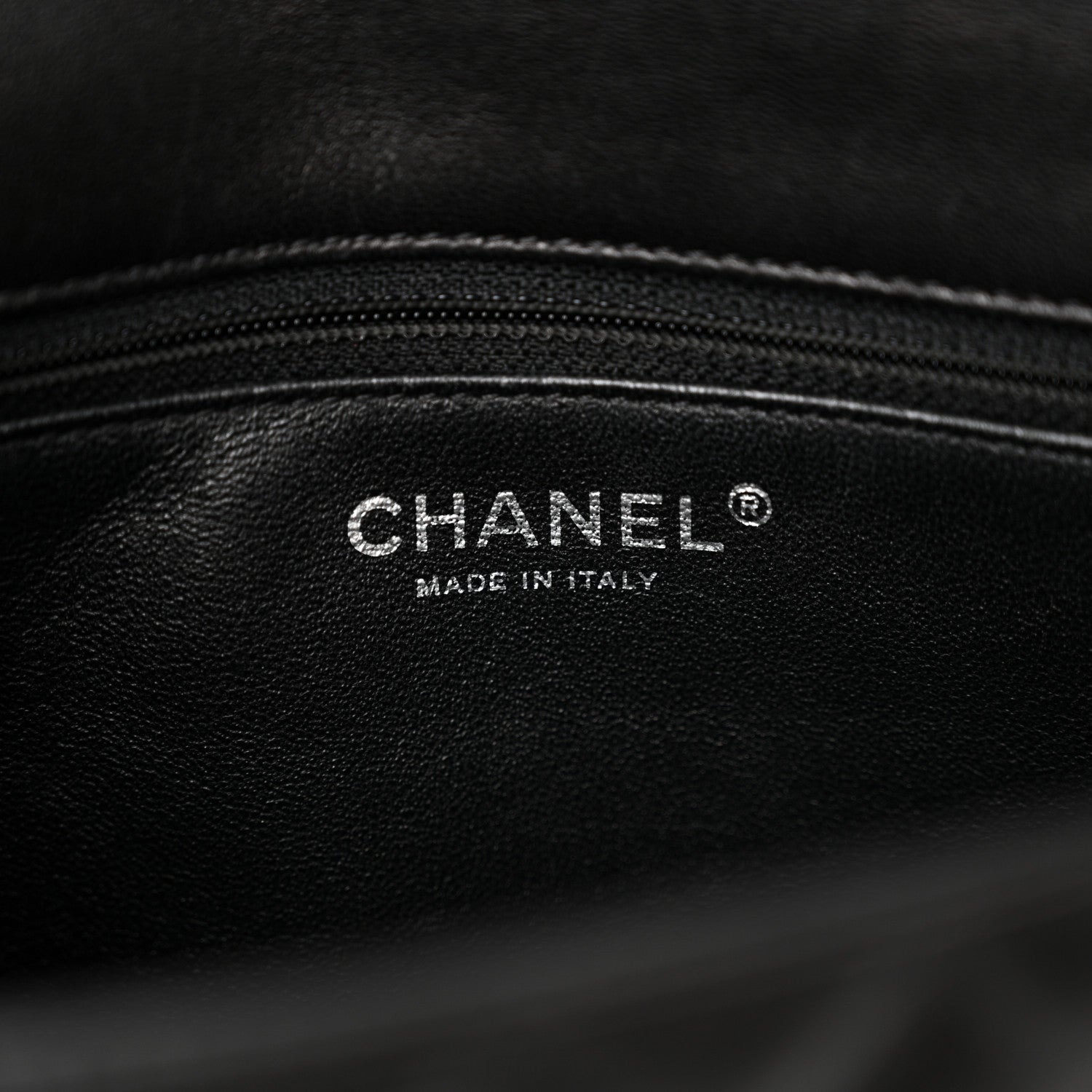 Chanel Lambskin Quilted Classic Twist Crescent Flap Black Beige 6 of 15