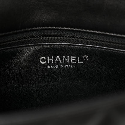 Chanel Lambskin Quilted Classic Twist Crescent Flap Black Beige 6 of 15