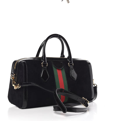 Gucci Suede Patent GG Web Medium Ophidia Boston Black 4 of 12
