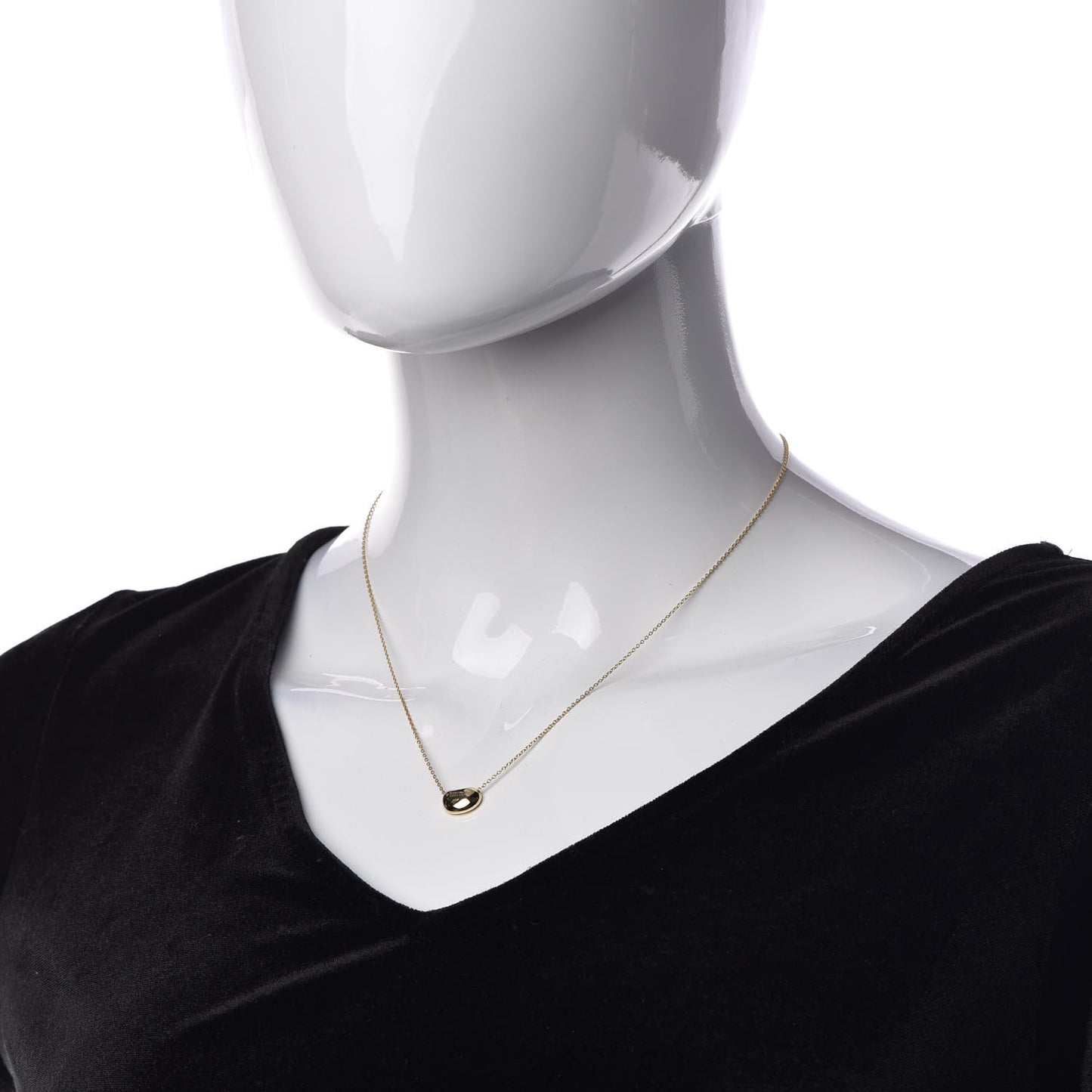 18K Yellow Gold 11mm Elsa Peretti Bean Pendant Necklace