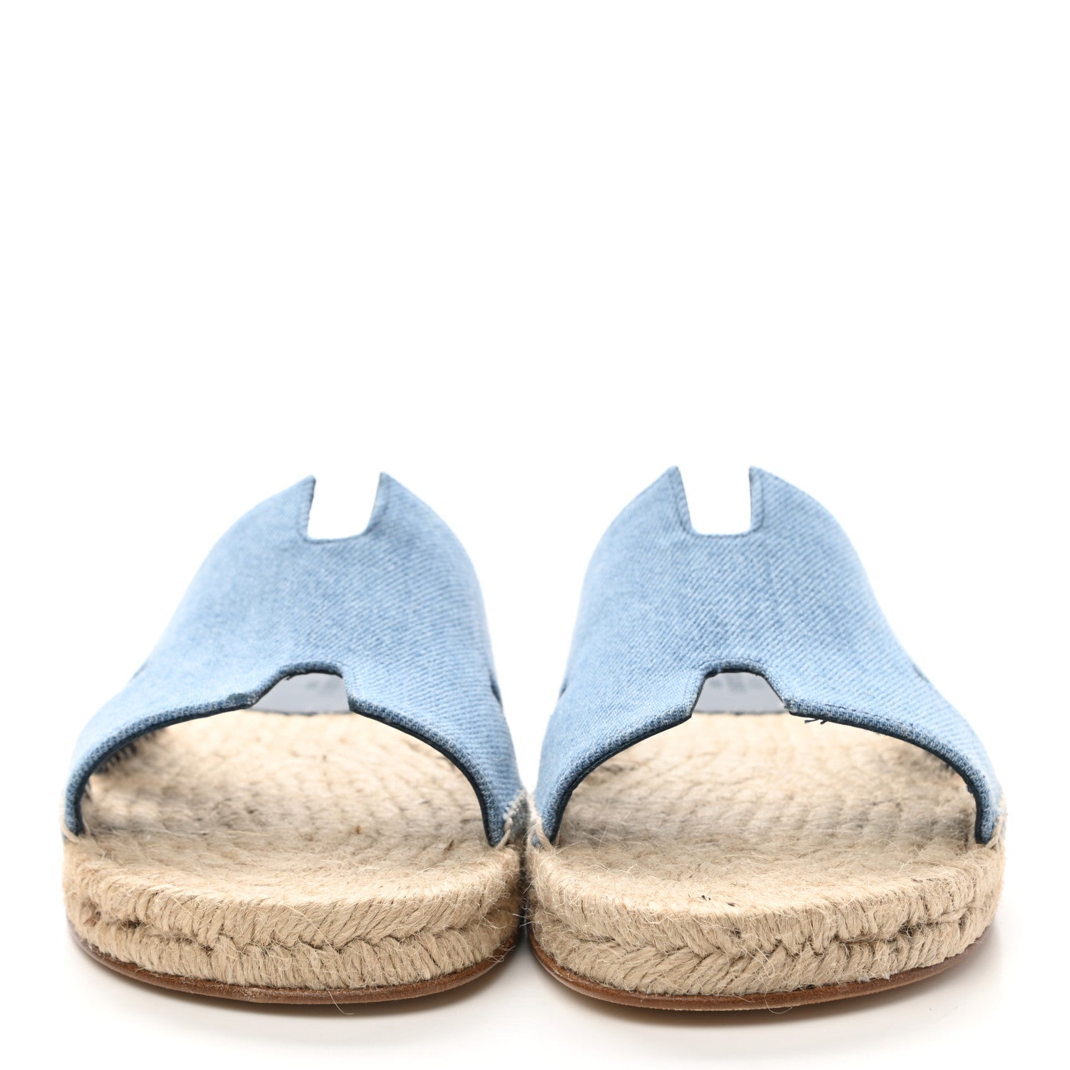 Hermes Denim Canvas Antigua Espadrille Sandals 40 Bleu Clair 2 of 9