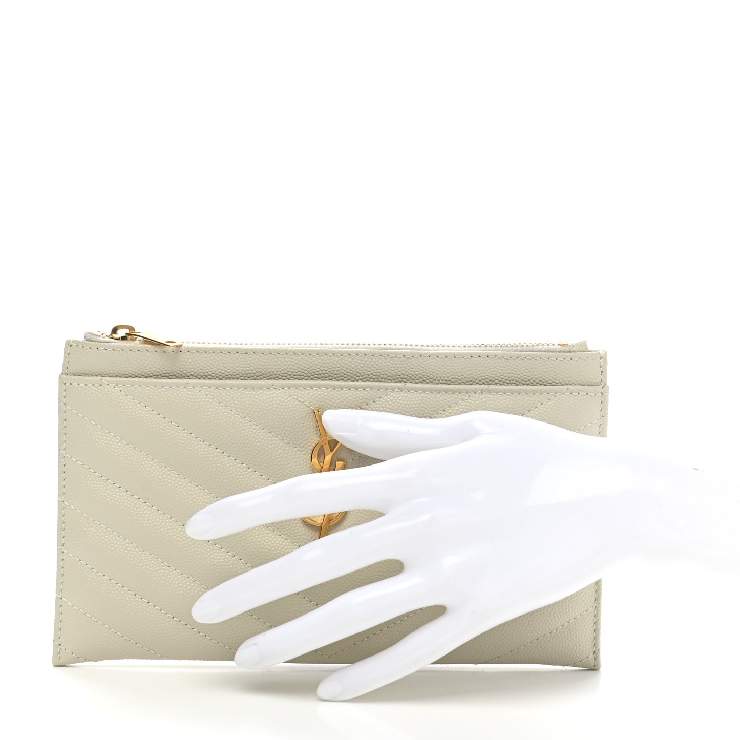 Grain De Poudre Chevron Monogram Bill Pouch Crema Soft