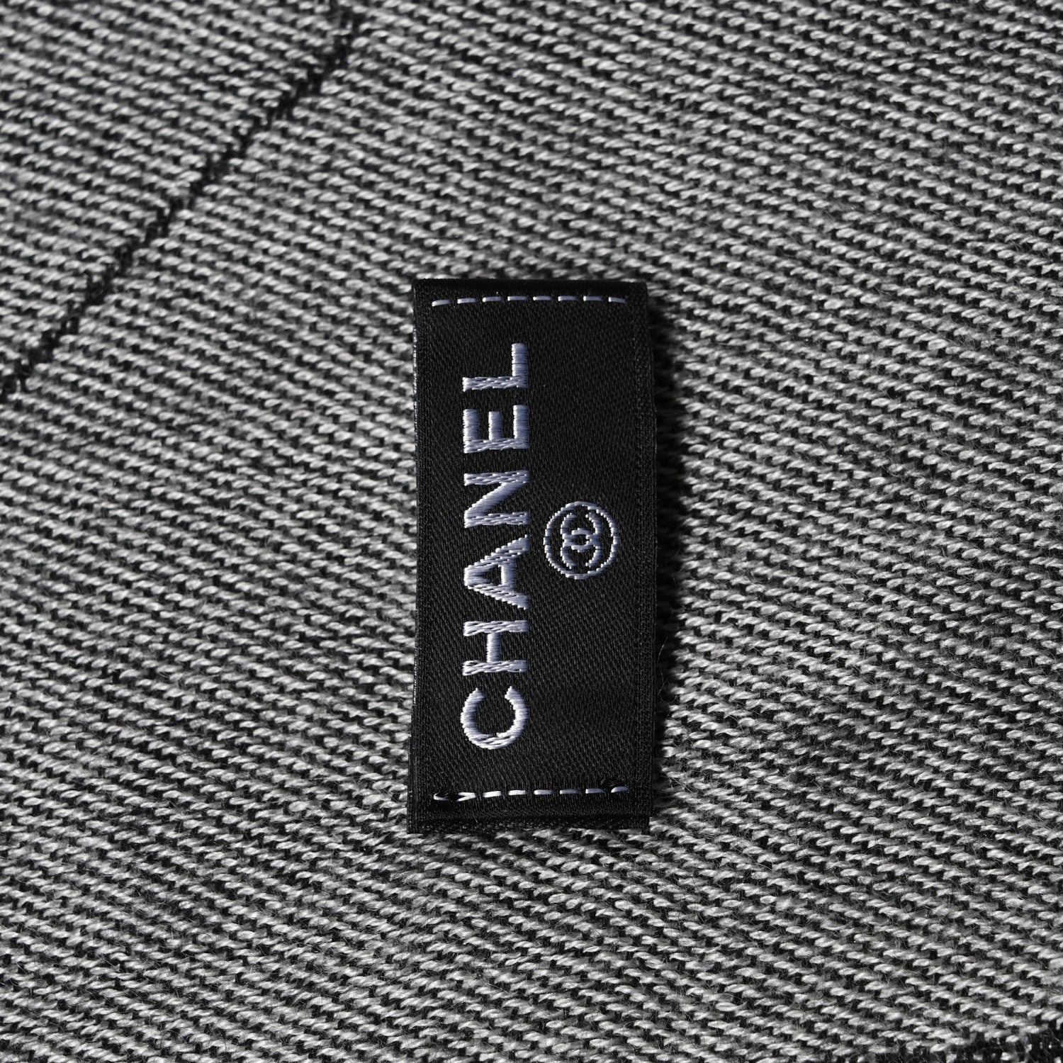 Chanel Cashmere Silk Quilted CC Logo Stole Black 3 of 4