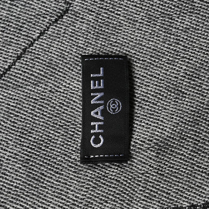 Chanel Cashmere Silk Quilted CC Logo Stole Black 3 of 4