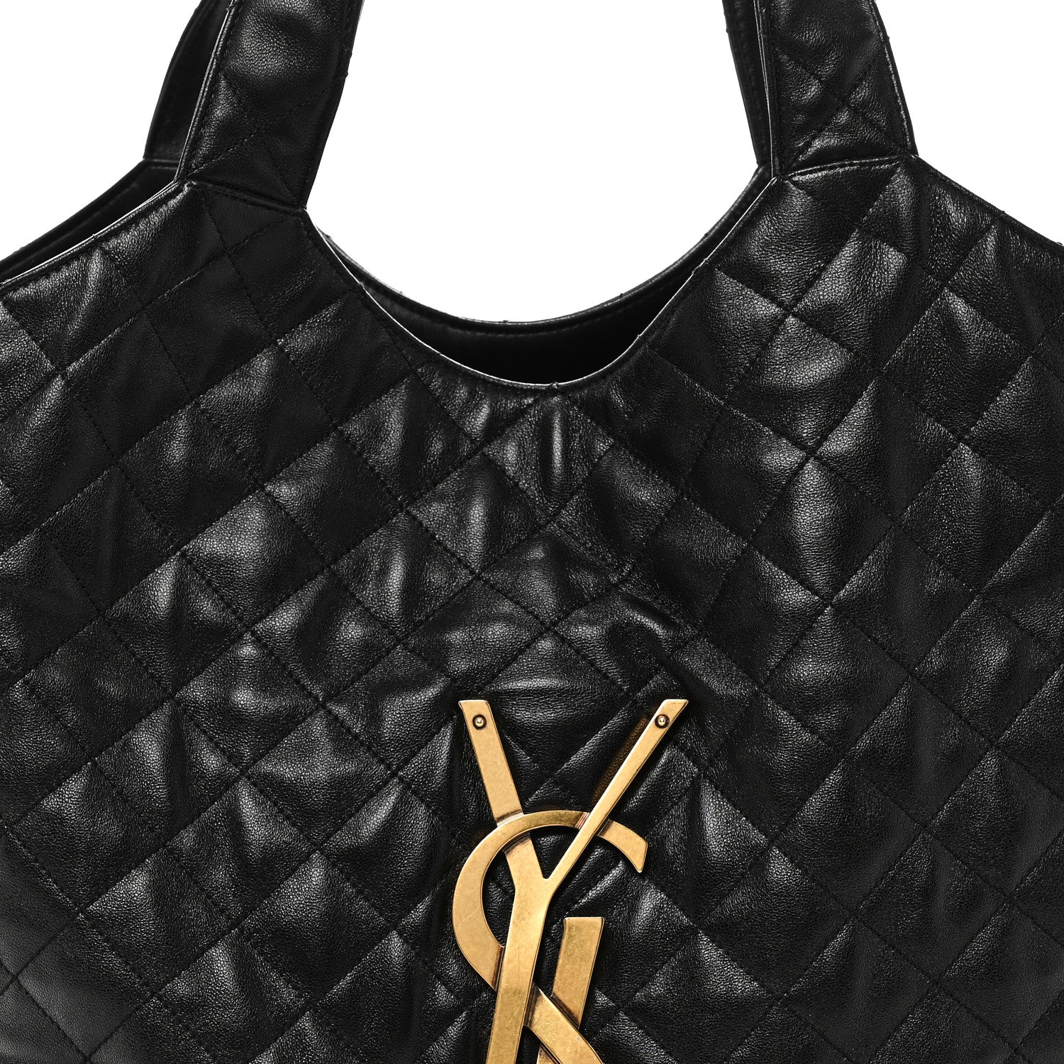 Saint Laurent Lambskin Quilted Maxi Icare Shopping Tote Black 9 of 11