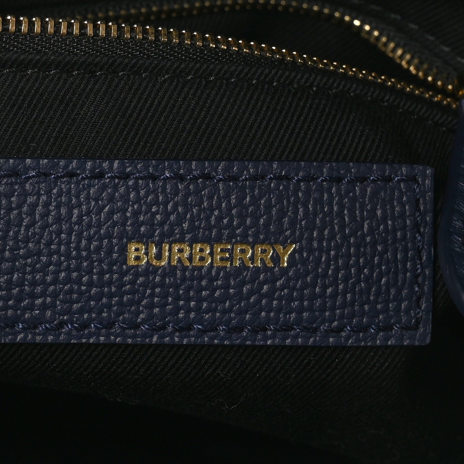 Burberry Derby Calfskin Vintage Check Medium Banner Tote Regency Blue 6 of 10