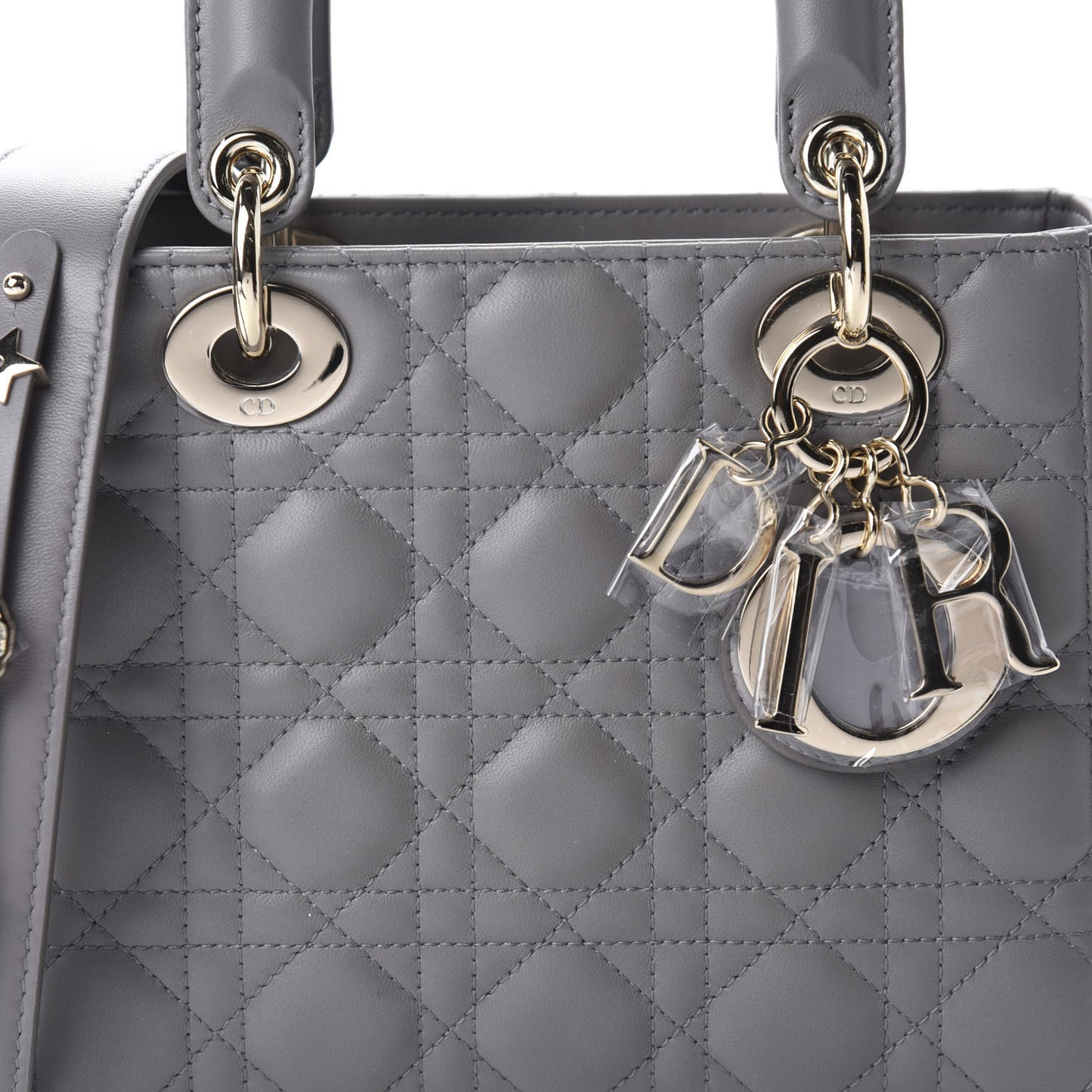 Lambskin Cannage Small My ABCDior Lady Dior Grey