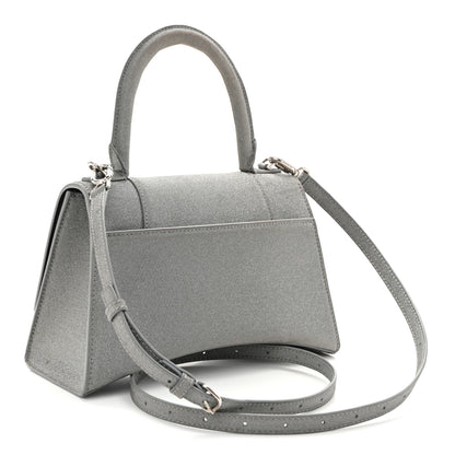 Balenciaga Glitter Fabric Small Hourglass Top Handle Bag Grey 3 of 10