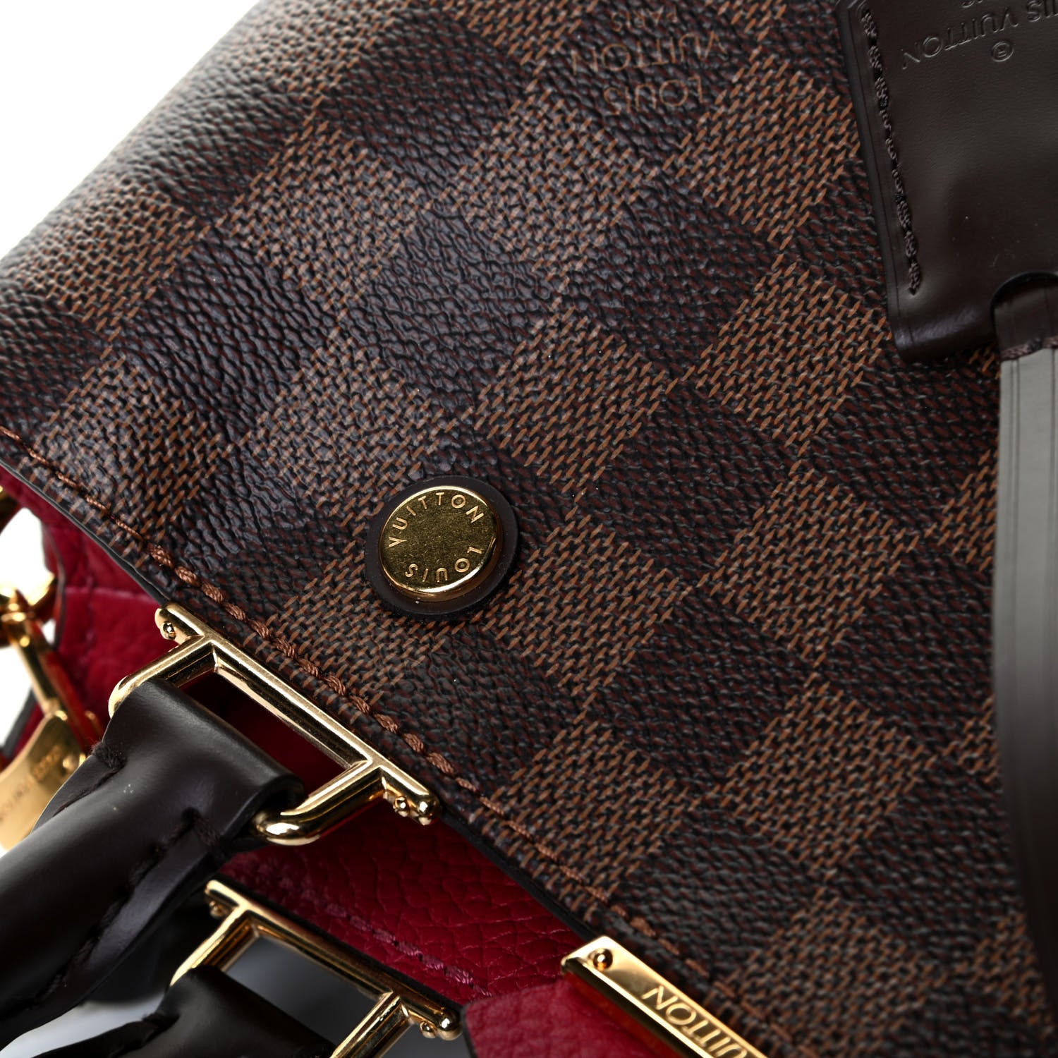 Louis Vuitton Damier Ebene Cuir Taurillon Brittany Wine 6 of 6