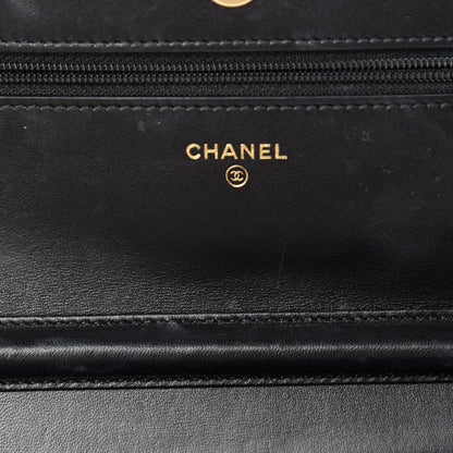 Chanel Lambskin Quilted Chain Around Wallet On Chain WOC Black 15 of 19