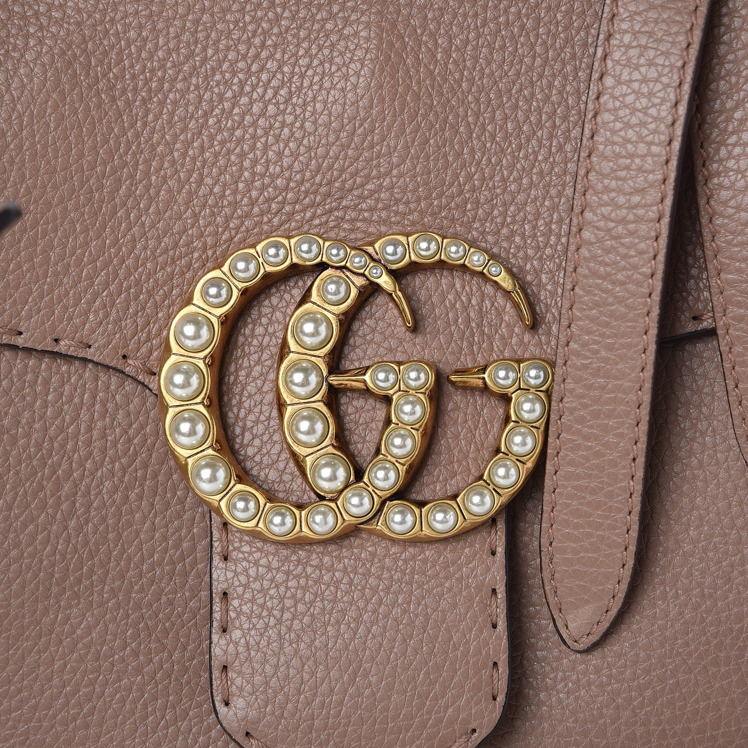 Gucci Calfskin Small Pearly GG Marmont Top Handle Bag Porcelain Rose 9 of 17