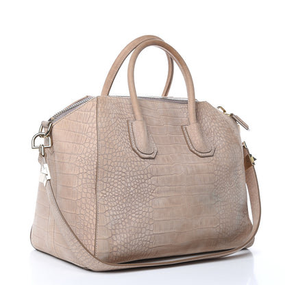 Givenchy Nubuck Crocodile Embossed Medium Antigona Beige 3 of 18