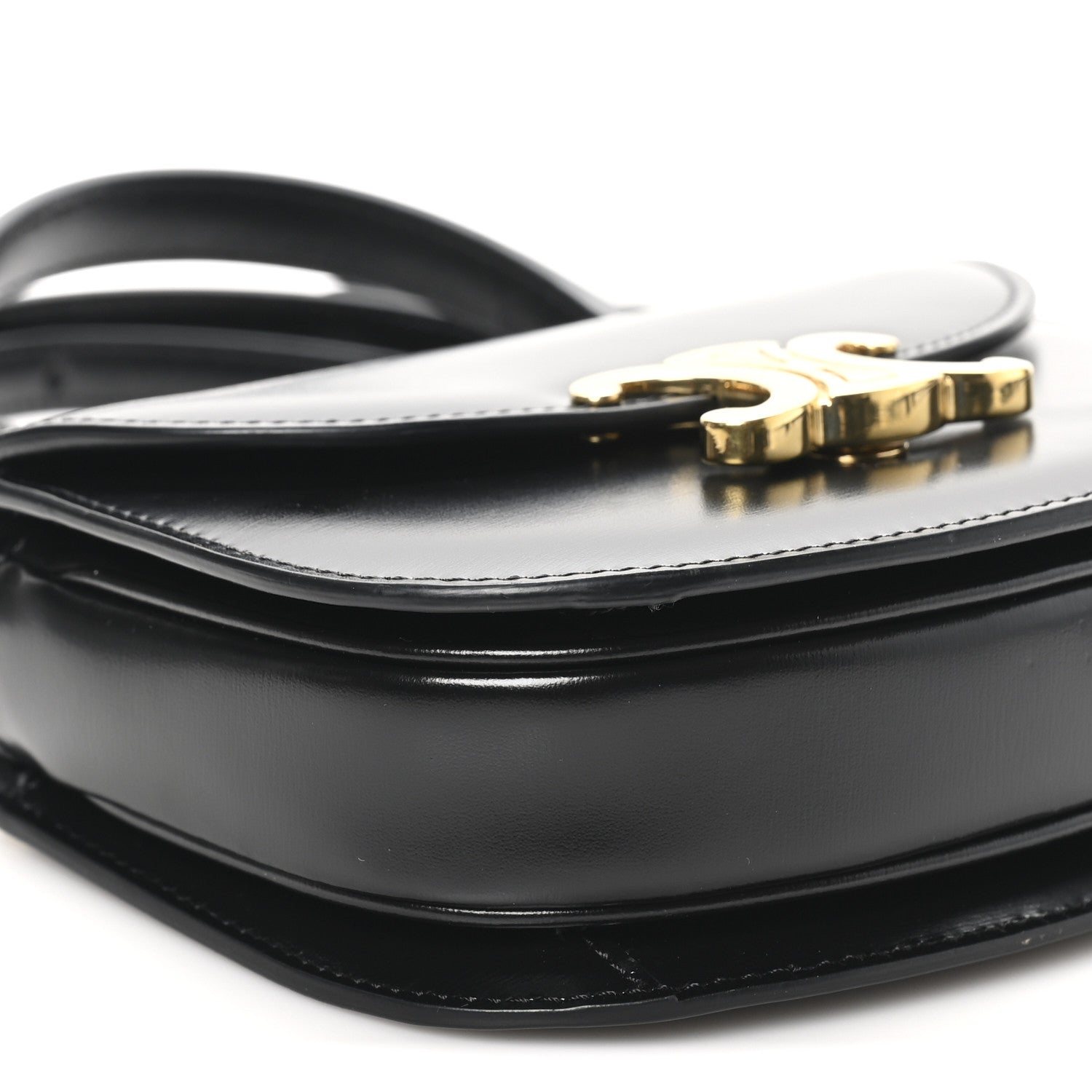 Celine Shiny Calfskin Triomphe Mini Besace Clea Black 8 of 9