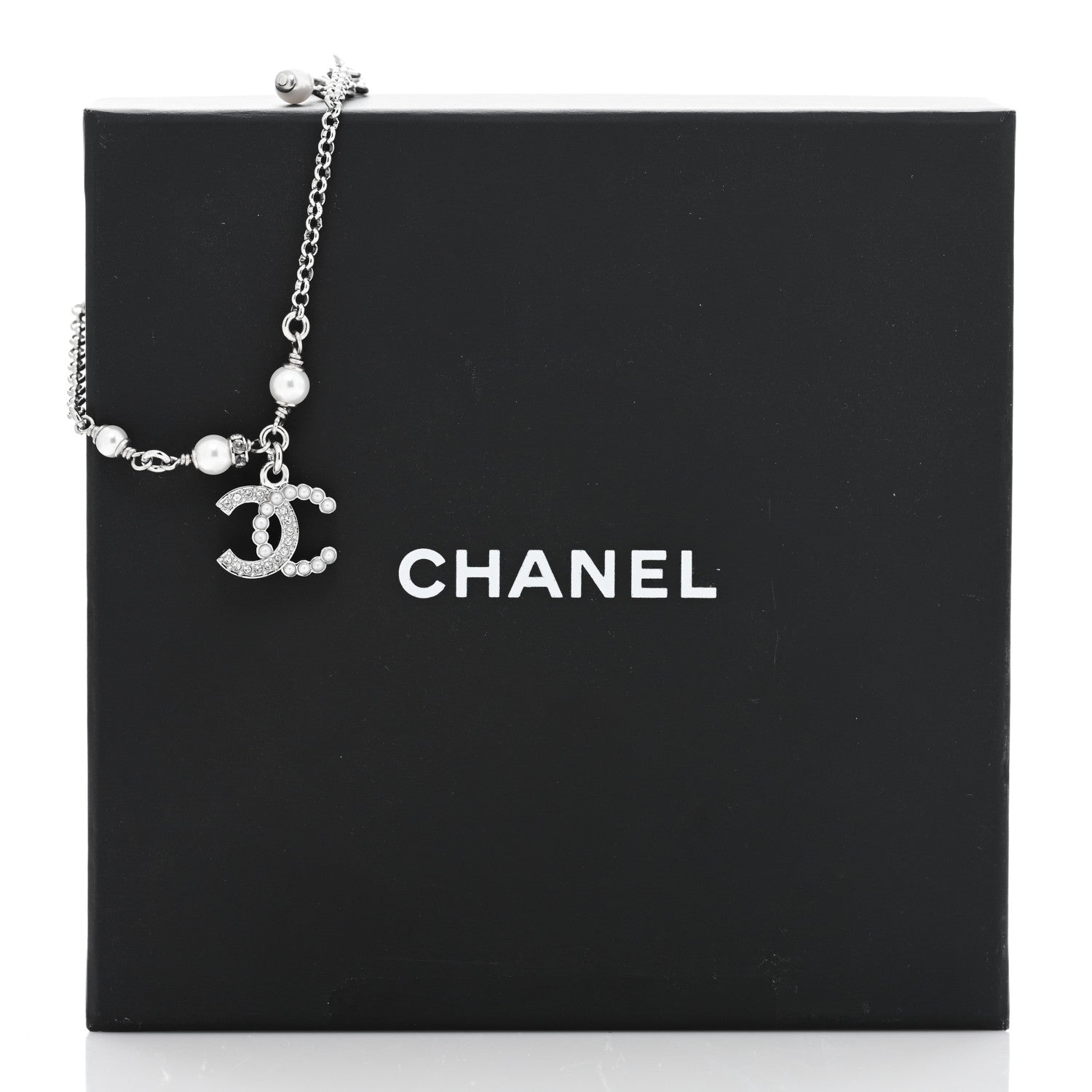 Chanel Crystal Pearl CC Bracelet Silver 5 of 5