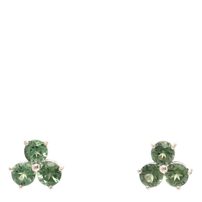 Tiffany 18K White Gold Green Tourmaline Aria Earrings 1 of 4