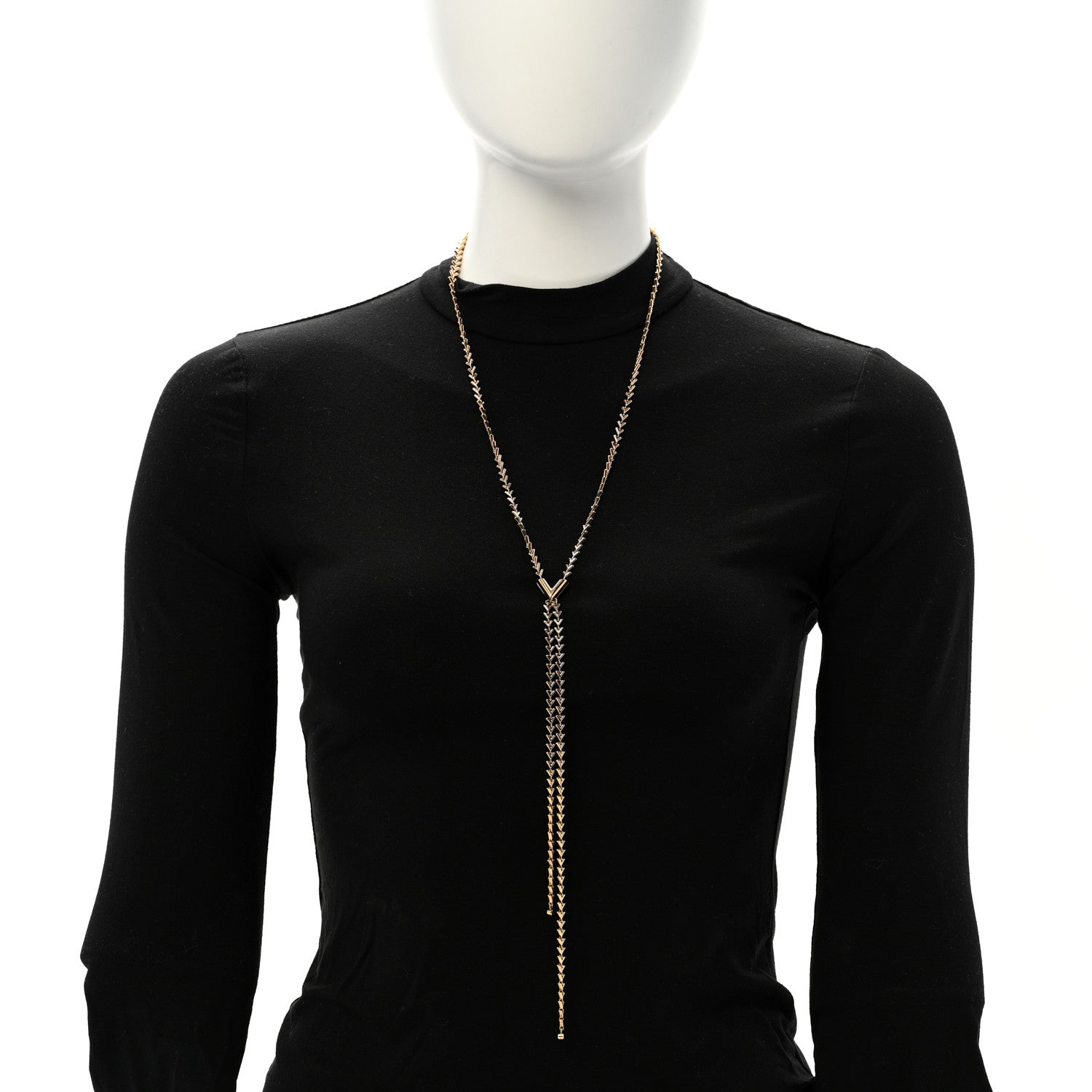 Louis Vuitton Petit Essential V Chain Necklace Gold 2 of 6