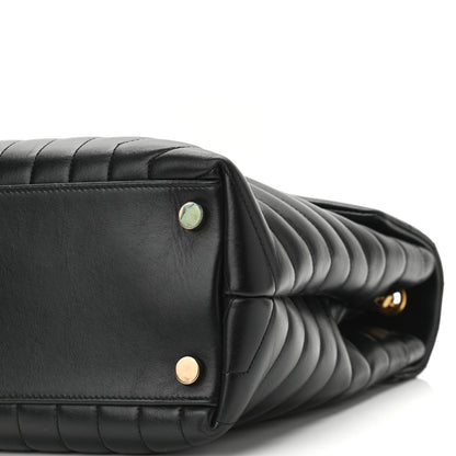 Saint Laurent Calfskin Y Quilted Monogram Large Loulou Chain Satchel Black 9 of 9