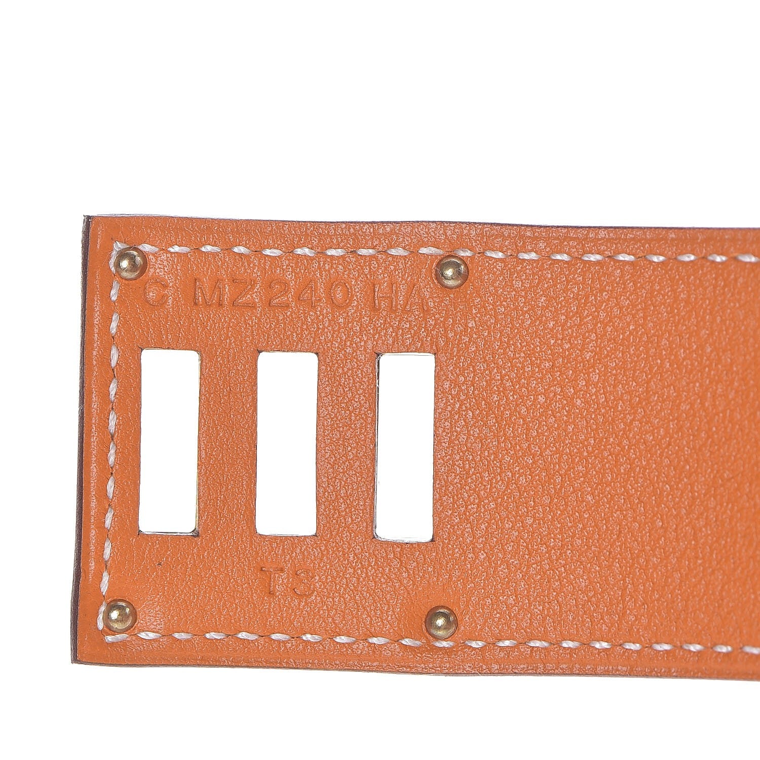 Hermes Natural Barenia Kelly Dog Cuff T3 Fauve 4 of 5