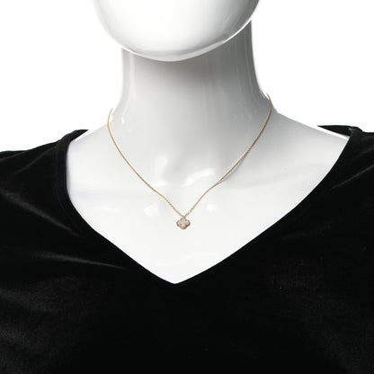 Van Cleef & Arpels 18K Yellow Gold Mother of Pearl Sweet Alhambra Pendant Necklace 2 of 7
