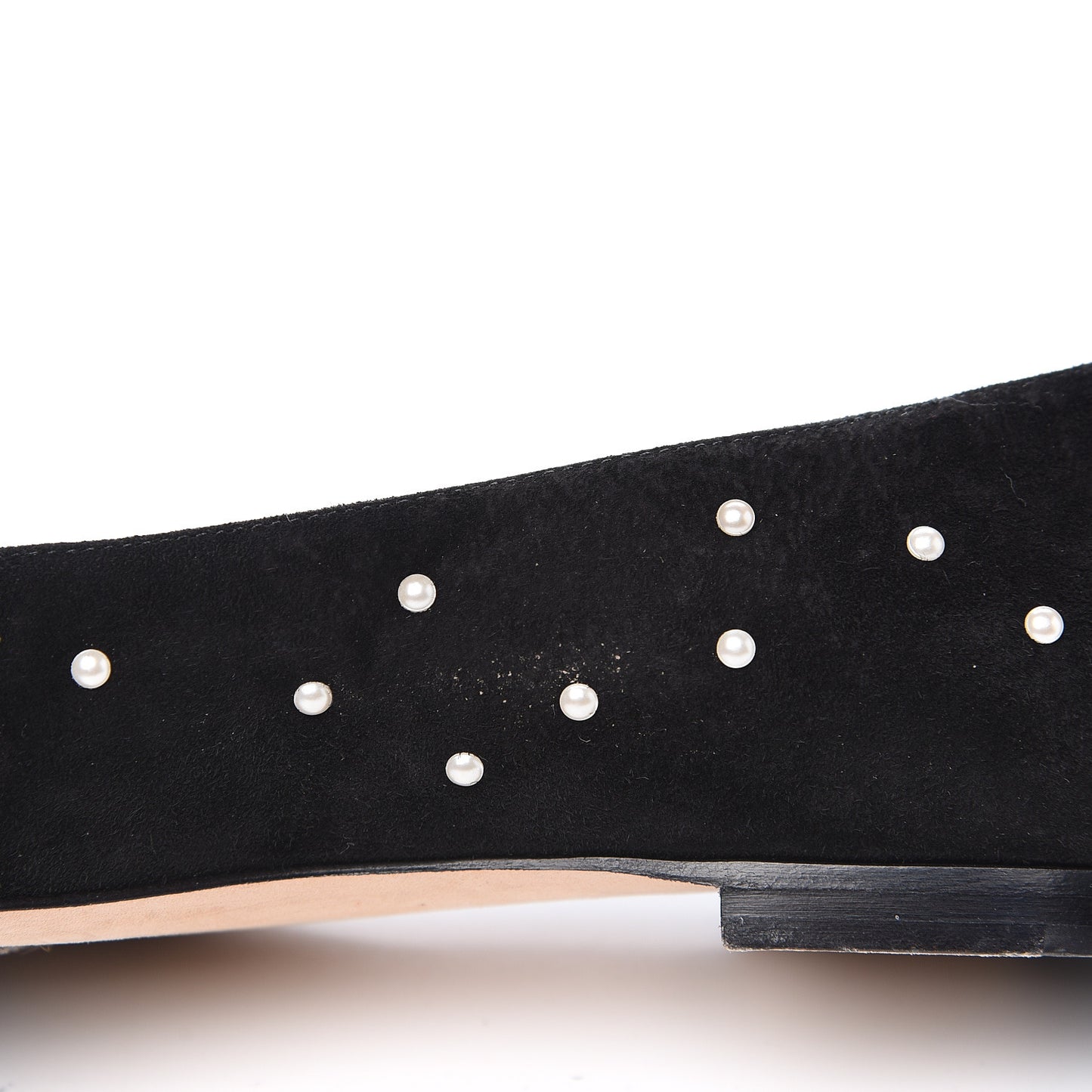 Suede Pearl Patent CC Cap Toe Ballerina Flats 36 Black