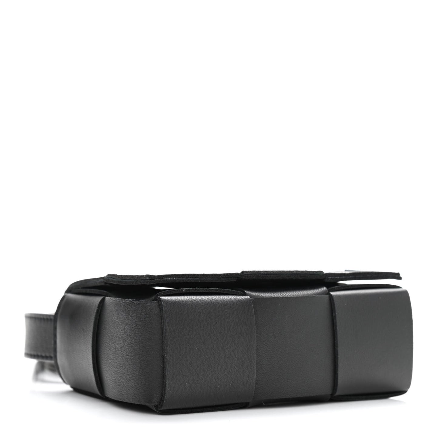 Lambskin Maxi Intrecciato Extra Mini Cassette Crossbody Bag Black