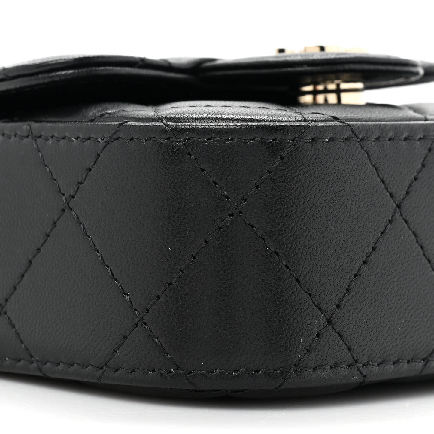 Caviar Quilted Mini Clutch With Chain Black