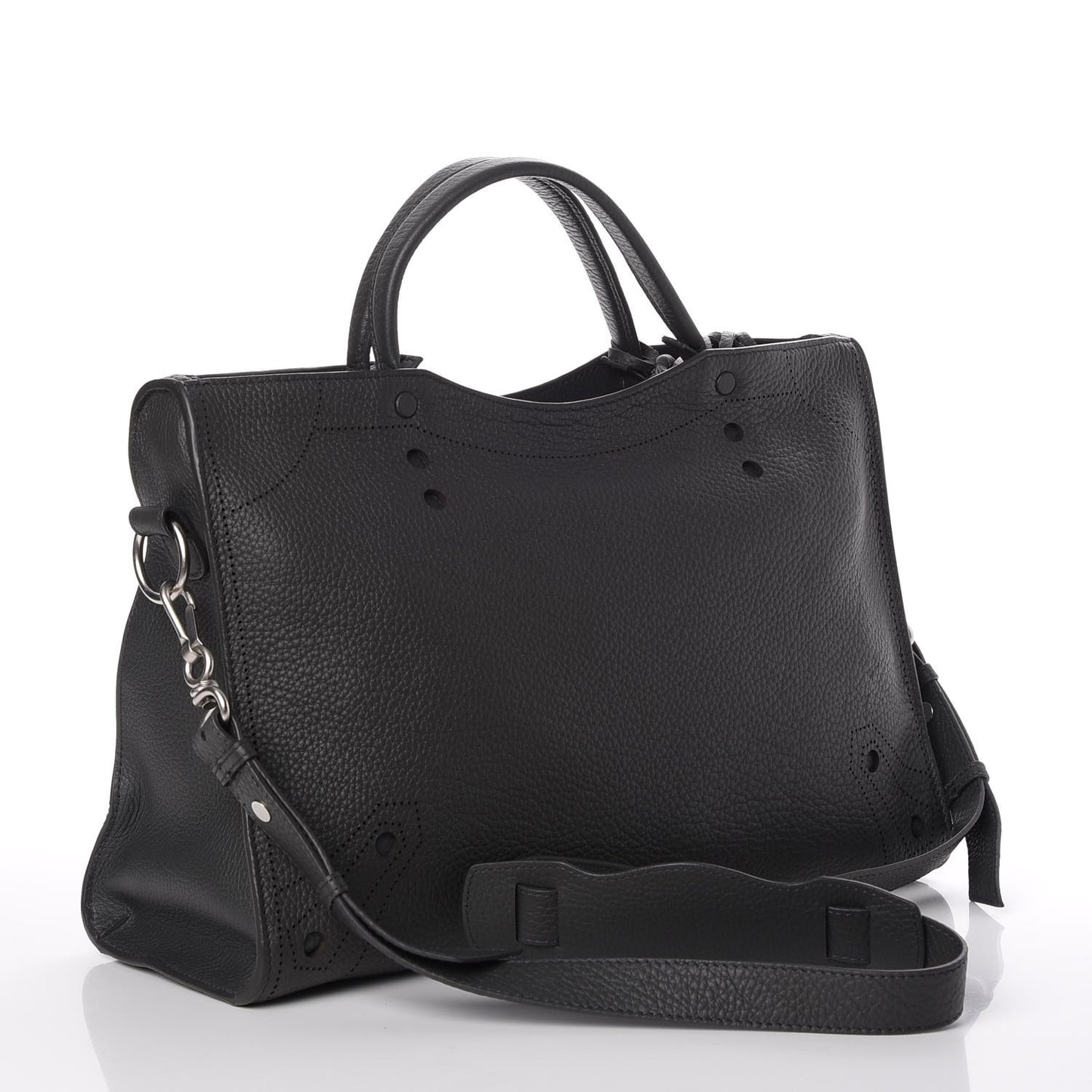 Veau Grana Perforated Blackout Hardware City Gris Fossile