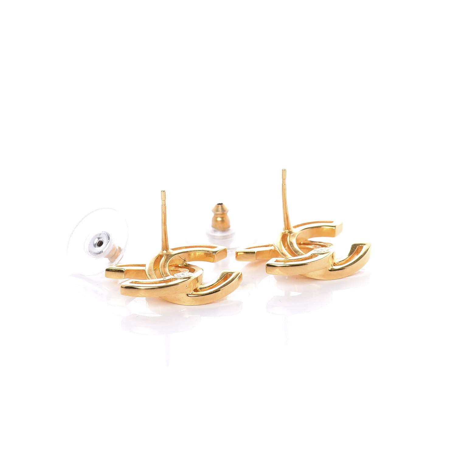 Chanel Metal Obazine CC Earrings Gold 4 of 5