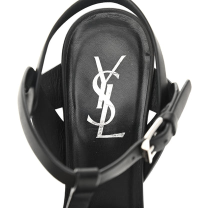 Saint Laurent Calfskin Tribute 75 Platform Sandals 37.5 Black 7 of 9