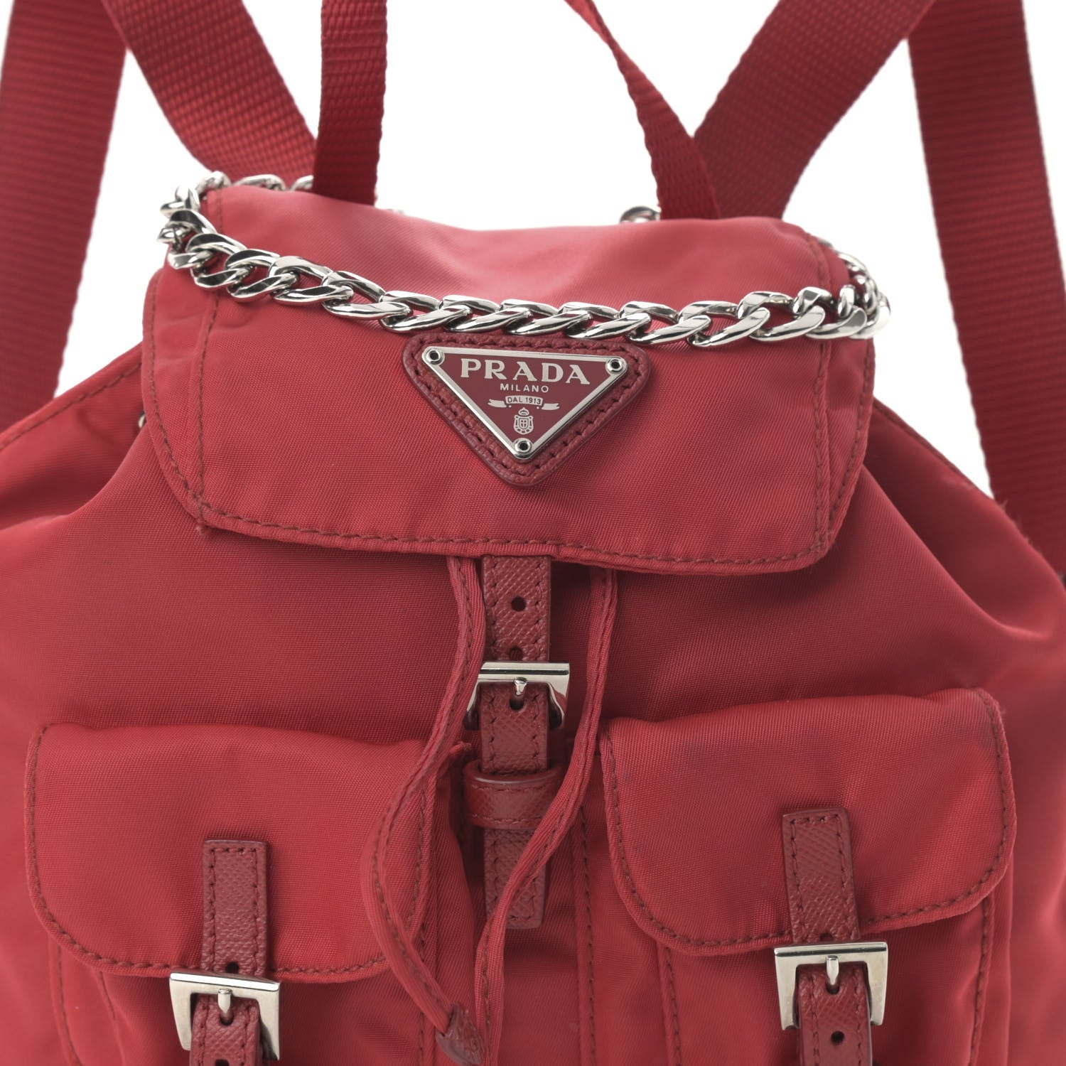 Prada Nylon Vela Mini Crossbody Backpack Rosso 9 of 12
