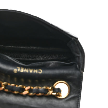 Chanel Lambskin Quilted Mini Flap Belt Bag Charm Black 5 of 7