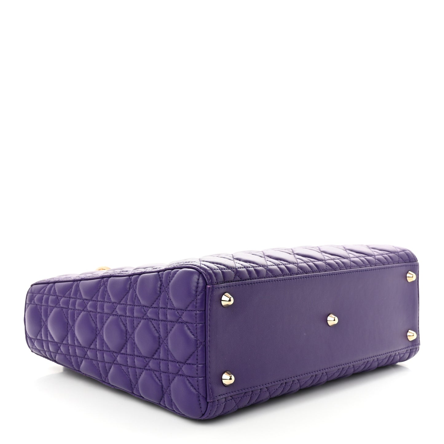 Lambskin Cannage Large Lady Dior Purple