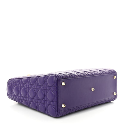 Christian Dior Lambskin Cannage Large Lady Dior Purple 4 of 11