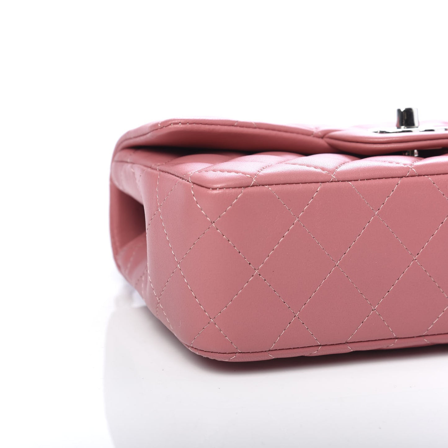 Lambskin Quilted Mini Rectangular Flap Pink