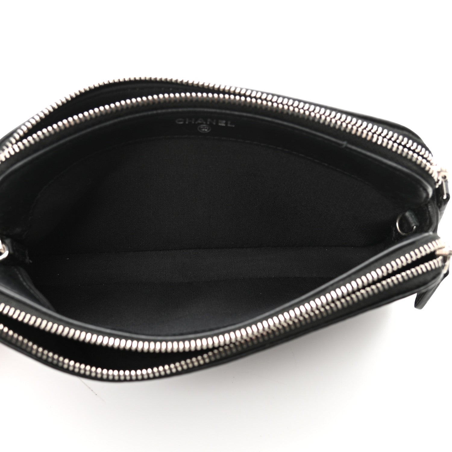 Chanel Lambskin Camellia Embossed Small Clutch With Chain Black 5 of 11