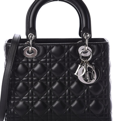 Christian Dior Lambskin Cannage Medium Lady Dior Black 6 of 8