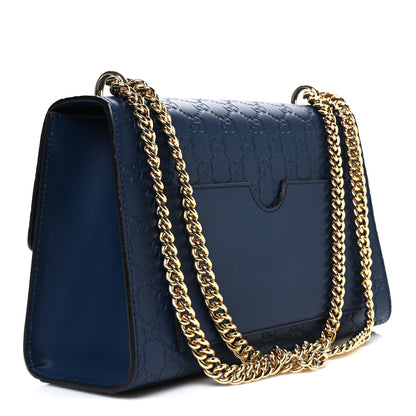 Gucci Guccissima Medium Padlock Shoulder Bag Blue Agata 3 of 10