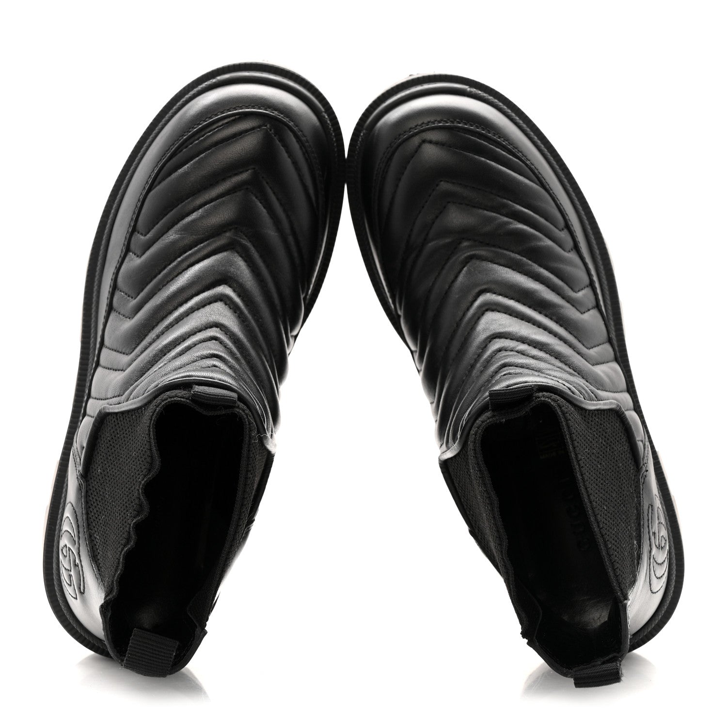 Gucci Calfskin Nappa Matelasse Frances Chelsea Boots 35.5 Black 4 of 28