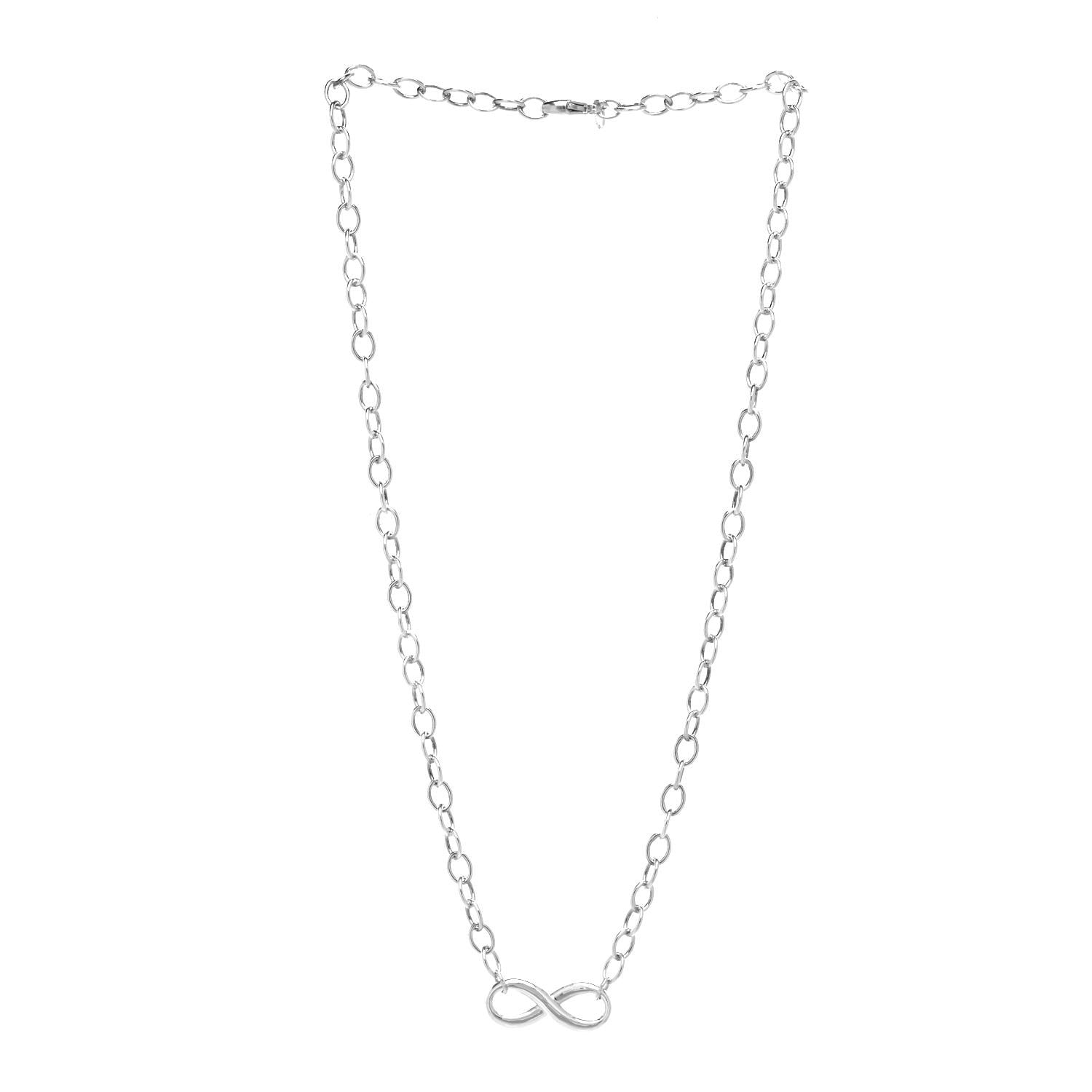 Tiffany Sterling Silver Narrow Infinity Link Necklace 3 of 5