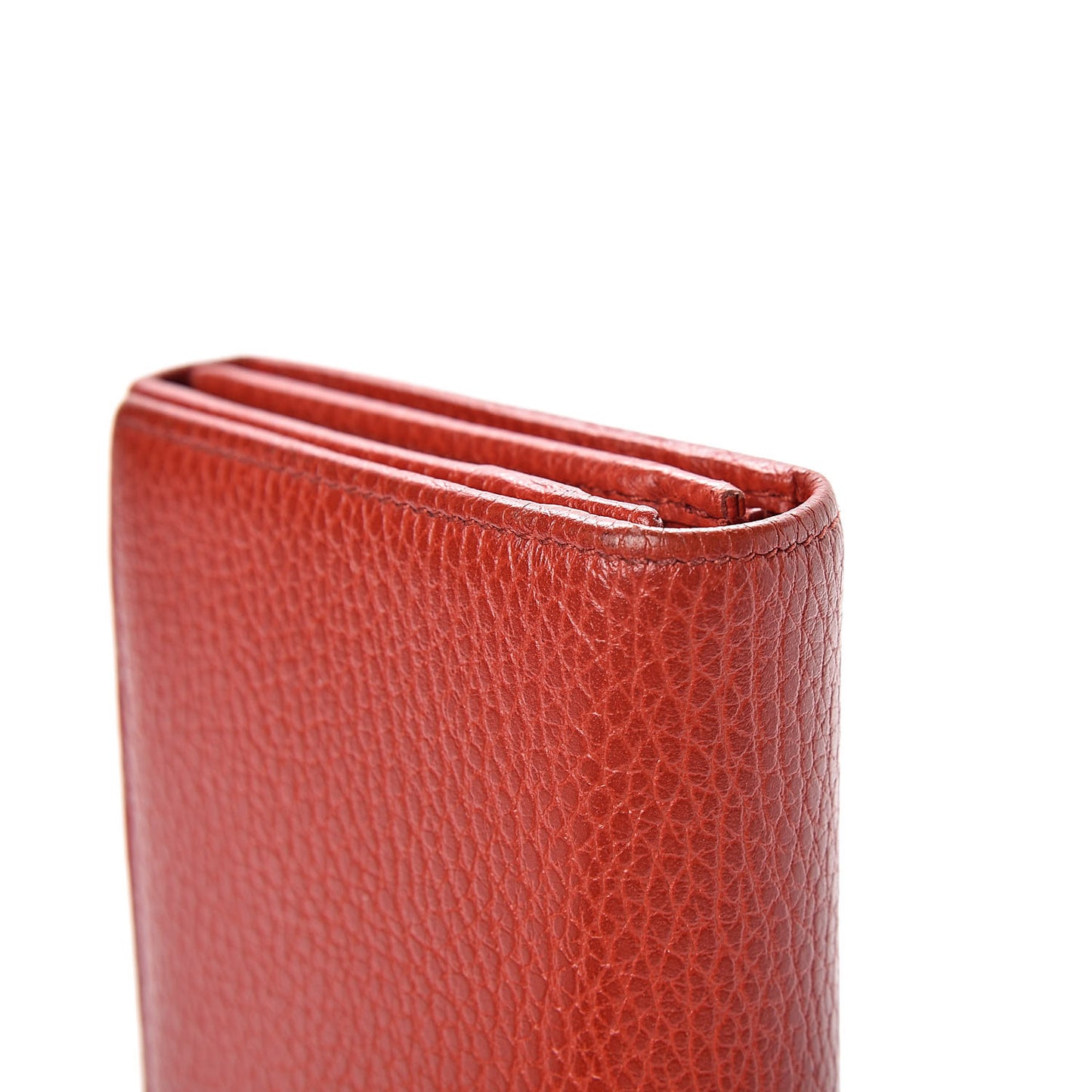 Pebbled Calfskin Continental Wallet Red