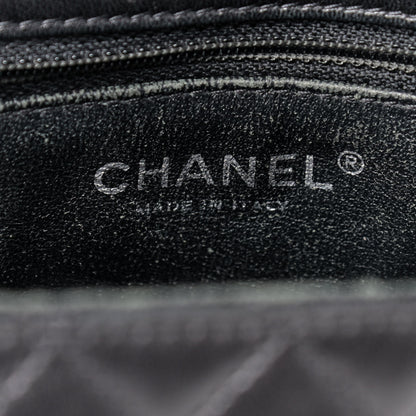 Chanel Lambskin Quilted Classic Twist Crescent Flap Black Burgundy 7 of 8