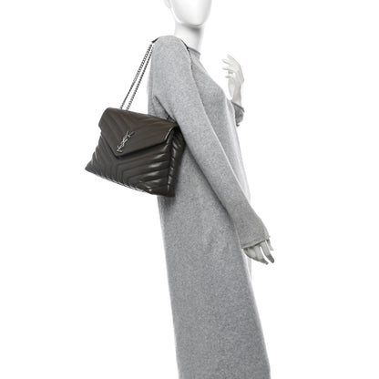 Saint Laurent Calfskin Y Quilted Monogram Medium Loulou Chain Satchel Faggio 2 of 10