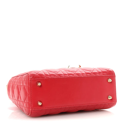 Christian Dior Lambskin Cannage Small Lucky Badges My Lady Dior Red 4 of 9