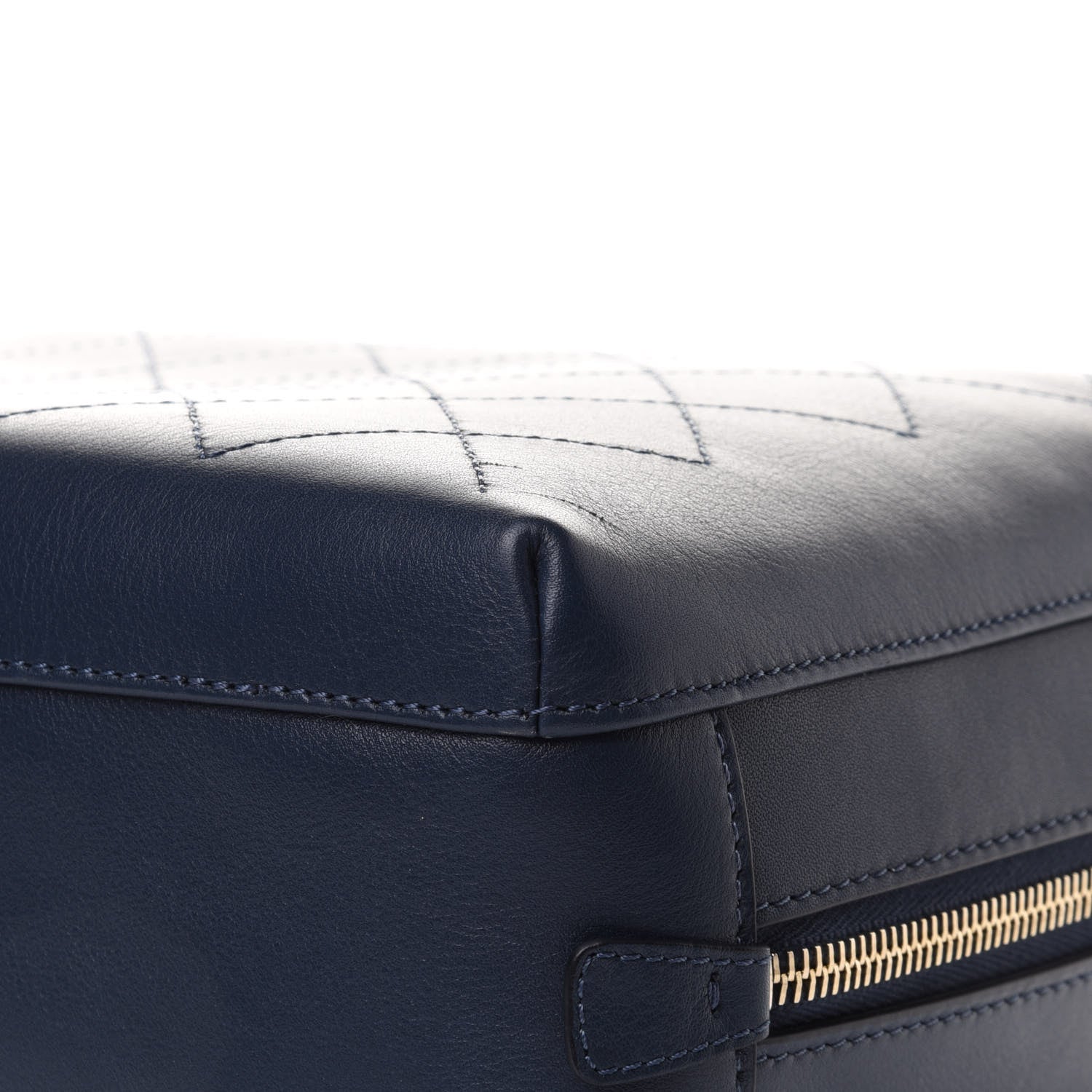 Chanel Calfskin Stitched CC Camera Case Bag Blue 13 of 17