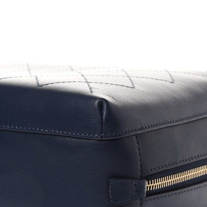 Chanel Calfskin Stitched CC Camera Case Bag Blue 13 of 17